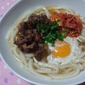 Liumi's cooksnap of when they made そば派のあなたも！牛肉とキムチのうどん☆.