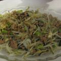 杏仁花's cooksnap of when they made 冷蔵庫掃除貧乏炒～セロリ葉もやし挽肉で.