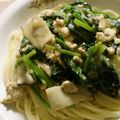 maruru-nn's cooksnap of when they made ほうれん草エリンギ和風ミートソースパスタ.