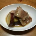 tomayan's cooksnap of when they made さつまいもとじゃがいもの豚バラ甘味噌煮.