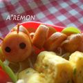 青空レモン's cooksnap of when they made ☆いもむしくんのウインナー（キャラ弁）☆.