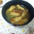 ムーちゃん☆★'s cooksnap of when they made シャキ水菜とカリ焼きあげのお味噌汁.