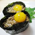 chocotama's cooksnap of when they made うずらの卵となめたけの軍艦巻き♪.