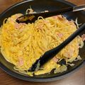 ちこぴさん's cooksnap of when they made 低脂肪乳で☆カルボナーラ.