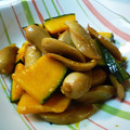 kurukurumin's cooksnap of when they made 南瓜とソーセージの炒め物✿にんにく風味.