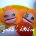 yukiはぴ's cooksnap of when they made ＊キャラおかず＊　パクオ＆パクコちゃん♡.