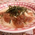 rie-tin's cooksnap of when they made スパゲティをお茶漬けで～なめ茸編～.