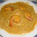 tiaracchan's cooksnap of when they made 海老のアメリケーヌソーススパゲティ.