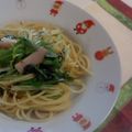 うに１１８'s cooksnap of when they made 水菜&ハムの胡麻マヨパスタ.