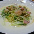 波波子's cooksnap of when they made ほうれん草とシーフードのクリームパスタ.