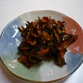 いけいけまさまさ's cooksnap of when they made かぼちゃの皮で☆きんぴら♪.