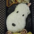 3姉妹ちゃんママ's cooksnap of when they made スヌーピーサンタのお弁当（キャラ弁）.