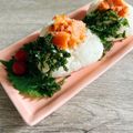 のんべぇヒロ's cooksnap of when they made 焼き鮭のぶっかけ海苔のこぼしおにぎり.