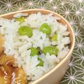 くまちーこ's cooksnap of when they made 豆のゆで汁で作るえんどう豆ご飯(3合分).