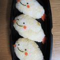 hirotofumi's cooksnap of when they made エビフライくん❤キャラおにぎり❤キャラ弁.