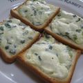 korochiro's cooksnap of when they made ネギマヨクリームチーズわさび☆トースト.