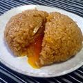 puniＫ's cooksnap of when they made 激ｳﾏ！とろとろ味付け卵おにぎり.