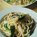 母ちゃん☆'s cooksnap of when they made ☆小松菜とﾍﾞｰｺﾝのﾊﾟｽﾀ☆.