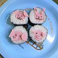 ♪珠香♪'s cooksnap of when they made 簡単海苔巻き～うさぎいぬぞうぶた～.