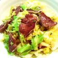 sayurinco's cooksnap of when they made 豚タンと春キャベツのネギ塩炒め.