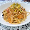 ☆むさし☆'s cooksnap of when they made 魚肉ソで♡甘旨コーンのトマトスパ.