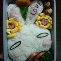 春空☆'s cooksnap of when they made ωキャラ弁ωLOVEちゃん→＊うさぎ＊.