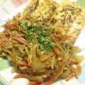ザユミ's cooksnap of when they made ﾍﾙｼｰ★玉葱＆きのこの焼き豆腐ステーキ.