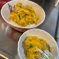 ٩(^‿^)۶'s cooksnap of when they made 厚切りベーコンとかぼちゃのコロコロサラダ.