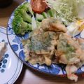 eiyoushi's cooksnap of when they made お宿メニューを再現。鮭天ぷらの梅マヨだれ.