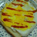 花いちもん's cooksnap of when they made ◇わざとツブした目玉焼きのトースト◇.
