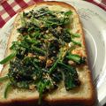 レオン犬's cooksnap of when they made ほうれん草の鮭マヨトースト.