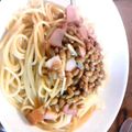 TATOCO's cooksnap of when they made 納豆&ベーコンのスパゲッティ.