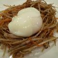 モモりょう's cooksnap of when they made ゴボウとにんじん炒め 温玉のせ☆.