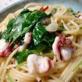しげちよ's cooksnap of when they made ✿タコと三つ葉で和風ペペロンチーノ✿.