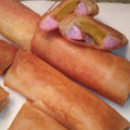 おぱんだんだ's cooksnap of when they made 餅とおさかなソーセージのピザ風春巻き.