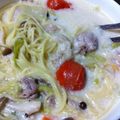 あや＠てら's cooksnap of when they made 鶏と白菜のチーズクリームスパゲティー.