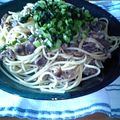 haruruna's cooksnap of when they made あっさり和風de牛肉＆野沢菜パスタ☆.