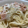 tasos's cooksnap of when they made 混ぜるだけ！鮭のクリームパスタ.