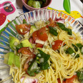 raira雷's cooksnap of when they made 簡単トマトとタコとアボカドの冷製パスタ.
