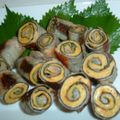 monemaruku's cooksnap of when they made 大好きな海苔段々弁当風☆豚海苔巻♪♪.