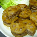 がまどん's cooksnap of when they made 蓮根と挽肉のはさみ焼き.