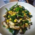 K/S's cooksnap of when they made ほうれん草＆しめじ✿梅バター炒め❤.
