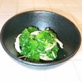 ｈｎｋ's cooksnap of when they made わさび菜と鶏肉のお浸し.