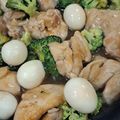 チョコママ★'s cooksnap of when they made 鶏肉とうずら卵のオイスターソース炒め.
