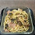◆どらしま◆'s cooksnap of when they made 超簡単！なすとベーコンのパスタ風うどん♪.