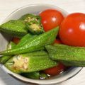 neneko's cooksnap of when they made レンジだけ！ミニトマトとオクラのサラダ.