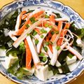 ぽりぽり拓庵's cooksnap of when they made 簡単サラダ　わかめ+豆腐+かにかまさん.