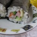miyuki12's cooksnap of when they made 一本で３本味わう恵方巻き.