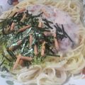 なっつん♯・゜'s cooksnap of when they made 納豆×豆乳で簡単に和風クリームパスタ.