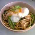 こぱ：）'s cooksnap of when they made ☆ベーコンとキャベツの和風温たまパスタ.